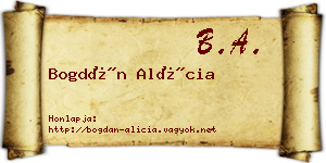 Bogdán Alícia névjegykártya